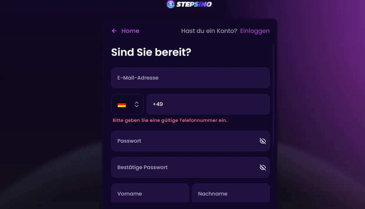 stepsino casino registrieren